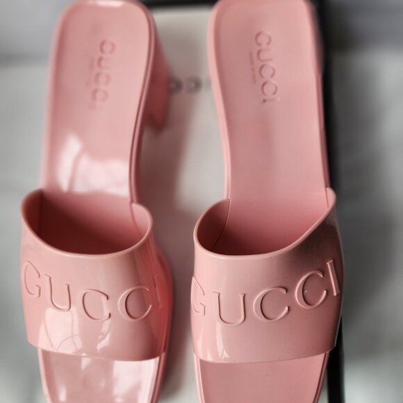 Gucci Women’s Rubber Slide Sandals (GG Embossed), Brand New, Pink, Size 40. - Picture 7 of 16